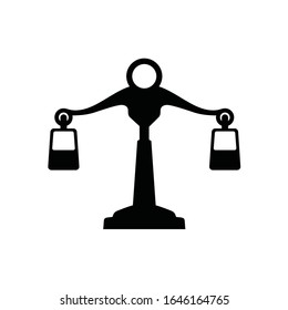 Icon Design of a balance scale as silhouette