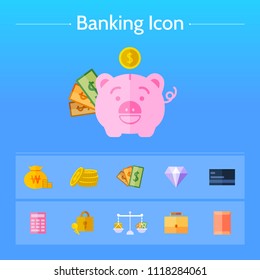 Icon Design Banking Concept