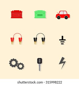 icon design for battery jump start car