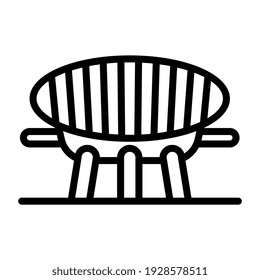 Ein Icon-Design des BBQ-Ofens, bearbeitbarer Vektorgrafik