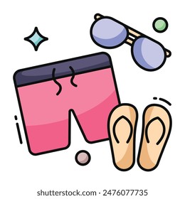 An icon design of beach accessories