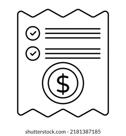 An icon design of bill 