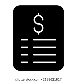 An icon design of bill 