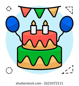 An icon design of birthday cake
