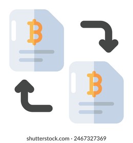 Un diseño de icono de transferencia de archivos bitcoin