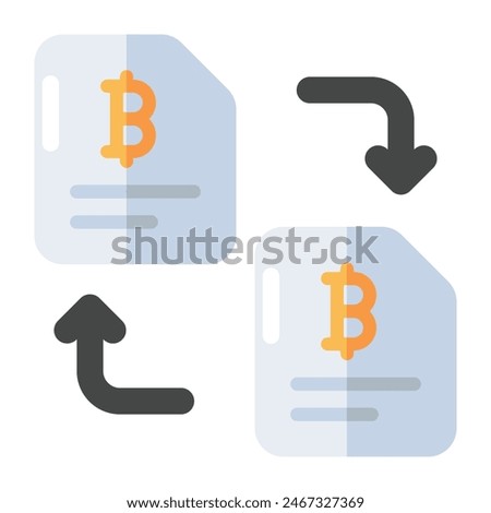 An icon design of bitcoin file transfer