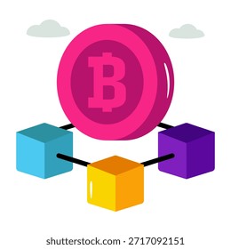 An icon design of bitcoin isolated ok white background 