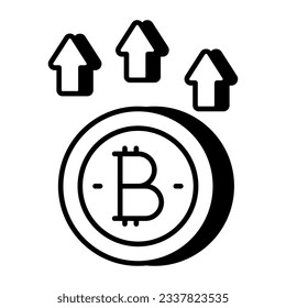 An icon design of bitcoin progress 