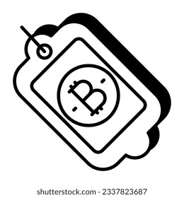 An icon design of bitcoin tag  