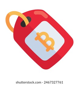 An icon design of bitcoin tag