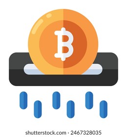 Un diseño de icono de retirada de bitcoin