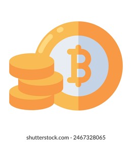 An icon design of bitcoins