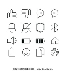 Icon design black and white with flat style 