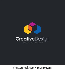 Icon Design Book  Cube abstract Logo Template Design Vector, Emblem, Design Concept, Creative Symbol design vector element for identity, logotype or icon.