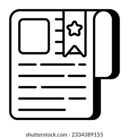 Ein Symboldesign der Lesezeichendatei