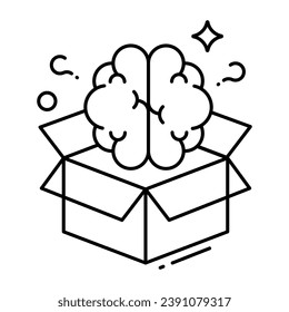 Un diseño de icono de caja cerebral