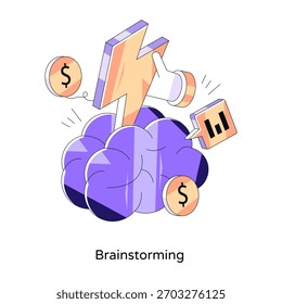 An icon design of brainstorming