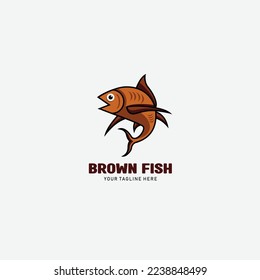 icon design brown fish colorful