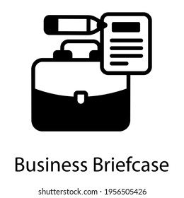 An icon design of business briefcase, documents bag