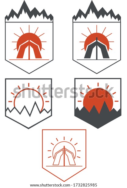 Icon design\
for business camping. Vector\
logos.