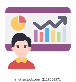 Un diseño de icono de la presentación de negocios