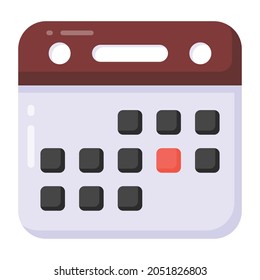 An icon design of calendar, editable vector 