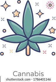 An icon design of cannabis leaf, hemp vector style 