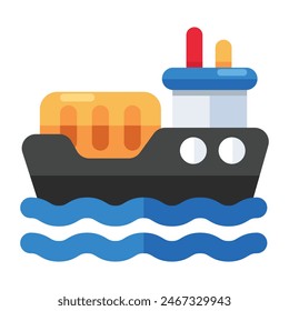 Ein Icon-Design des Frachtschiffes