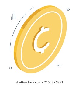 An icon design of cent coin 

