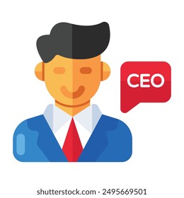 An icon design of CEO, chief executive officer 