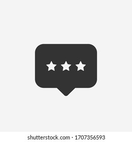 Icon design. Chat 3 star fill. Icon for website, app, UI design. Vector Illustration.