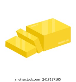 An icon design of cheese slice 

