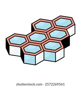 An icon design of chemical structure, compound vectors