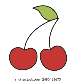 Un diseño de icono de cerezas

