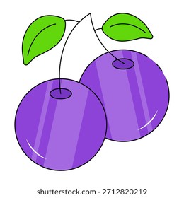 Ein Ikonendesign von Kirschen