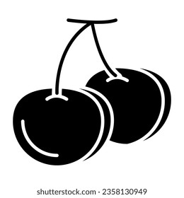 Un diseño de icono de cerezas, fruta nutritiva