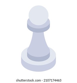 An icon design of chess pawn, strategy in modern isometric style   

