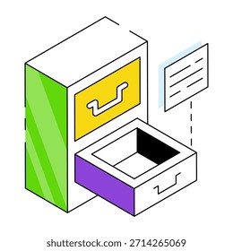 Un diseño de icono de cómoda 