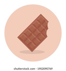 Ein Icon-Design von Schokoladenbiss im trendigen, flachen Stil