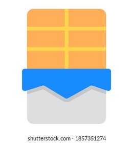 Un icono de diseño de chocolate en estilo plano de moda, postre en un icono editable