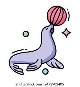 An icon design of circus seal