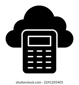 Un diseño de icono de la calculadora de nube