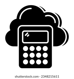 An icon design of cloud calculator