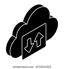 An icon design icon of cloud data transfer