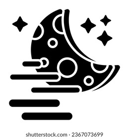 An icon design of cloudy night 