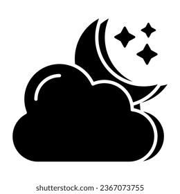 Ein Icon-Design der bewölkten Nacht 
