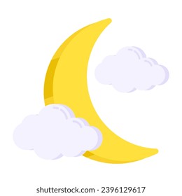 Ein Icon-Design der bewölkten Nacht 

