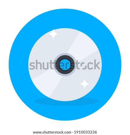 
Icon design of compact disc in trendy flat style 