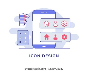 Diseño de iconos herramienta de ajuste de hogar en pantalla de smartphone fondo aislado blanco con estilo de contorno plano