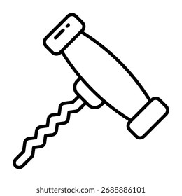Um design de ícone de puxador de cortiça, saca-rolhas 